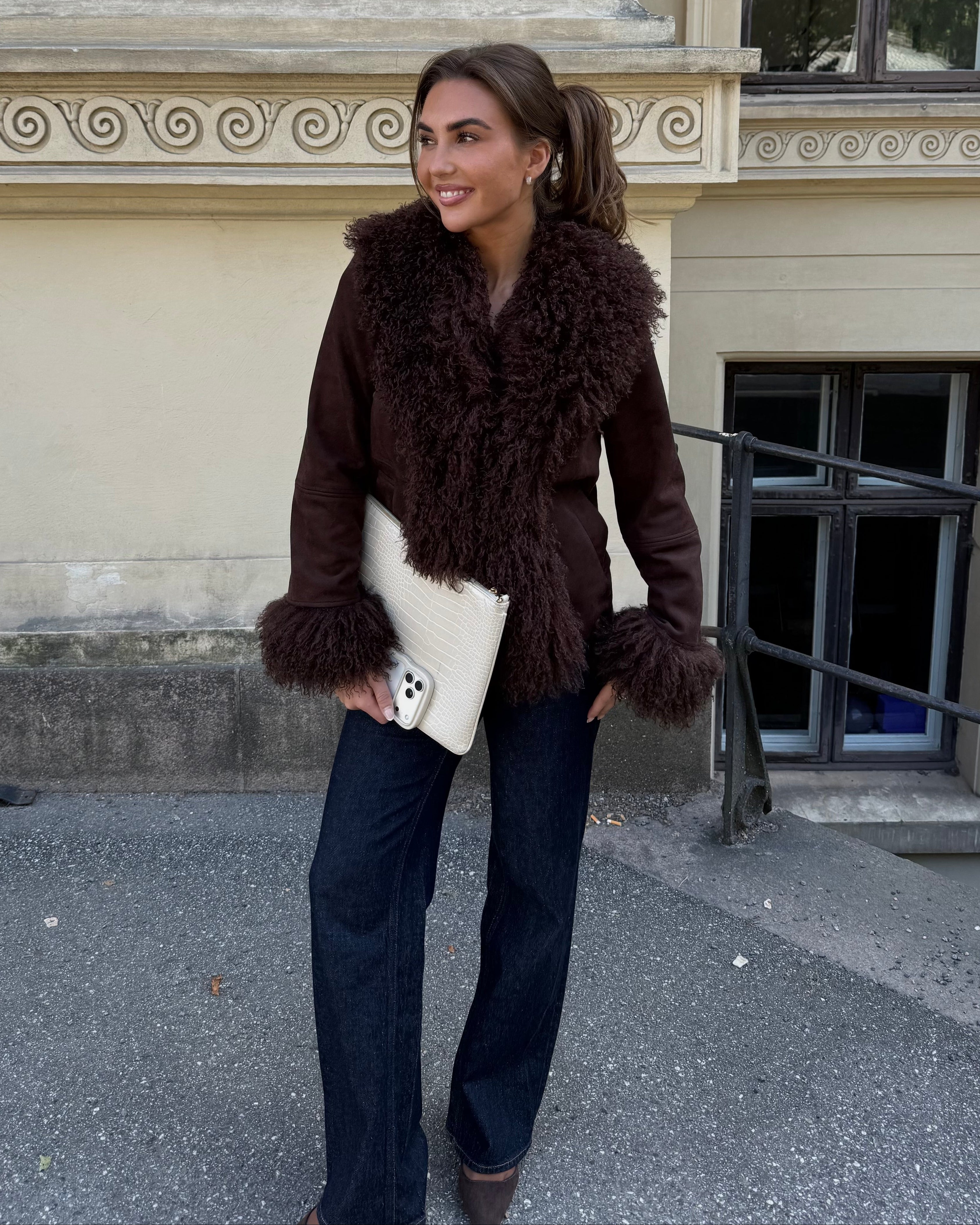 PCNANNA JACKET - Hot Fudge